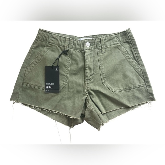 NEW Paige Mayslie Utility Short Vintage Ivy Green - Picture 1 of 6